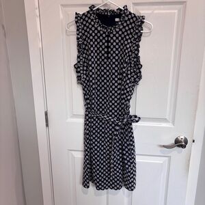 London Times Navy Floral Embroidered Dress